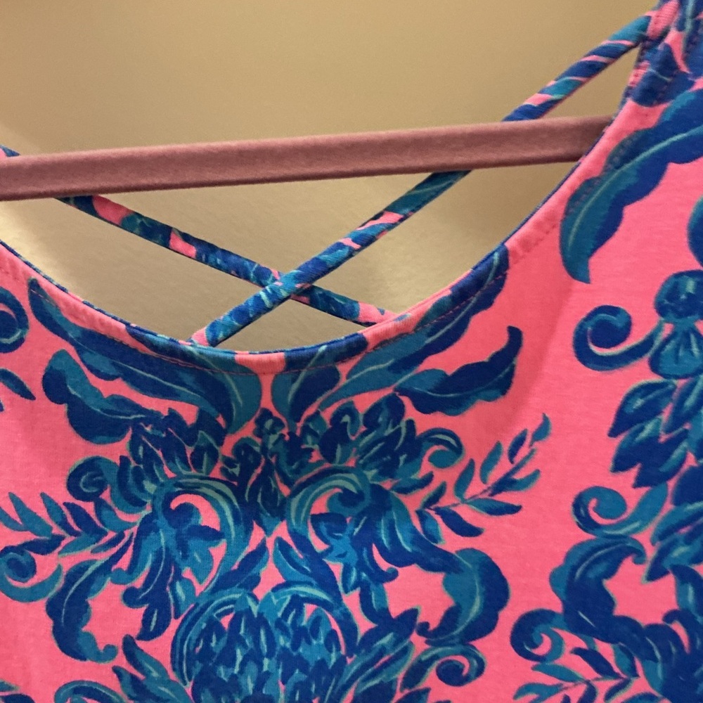 Pink and Blue Sleeveless Dress Lilly Pulitzer EUC - Picture 4 of 5